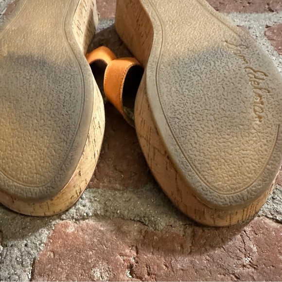 Women's Sam Edelman Orange & Brown Romy Leather Wedge Cork Heel Sandals size 11 - Picture 12 of 16